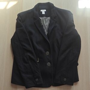 CHICO'S CLASSIC BLACK WOMEN'S BLAZER JACKET (SIZE 1)